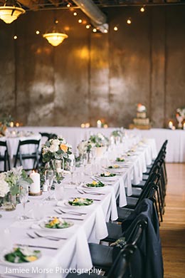 Table setup at our Minneapolis wedding venue