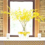 Yellow Flowers in Large Vase